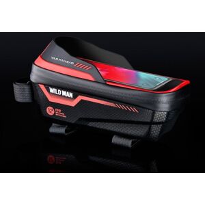 WILD MAN ES12 1L Mountain Bike Front Beam Bag Bicycle Waterproof Phone Saddle Bag, Color: Red