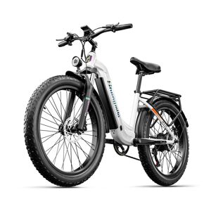 Shengmilo MX06 elektrisk cykel til voksne 48V BAFANG 1000W motor 26 tommer fedt dæk City kvinders e-cykel Mænds 48V 17.5AH SAMSUNG batteri, hvid