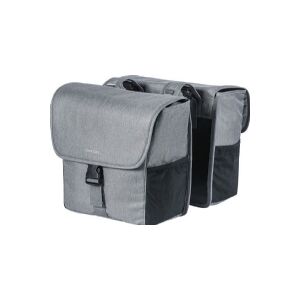 Basil city dobbelttaske BASIL GO DOUBLE BAG 32L, remfastgørelse, grå (NY)