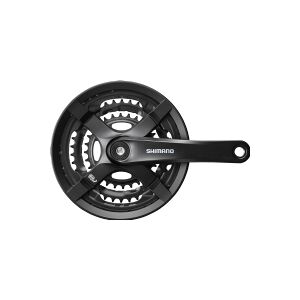 Shimano FC-TY501 crank set, 175 mm 48/38/28T, 6-8 years, with chain guard
