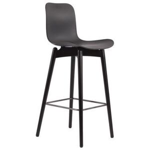 NORR11 Langue Bar Chair High SH: 75 cm - Black Beech/Anthracite Black