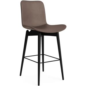 NORR11 Langue Bar Chair Low SH: 65 cm - Black Beech/Dunes Dark Brown 21001