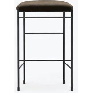 New Works Covent Bar Stool H: 65 cm - Sørensen Leather Royal Nubuck Havanna