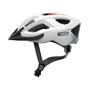 ABUS Aduro 2.0 city cycling helmet with light, all-round bicycle helmet in sporty design for urban traffic, for men and women (White, Size M)