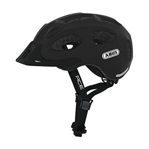ABUS Youn-I ACE City Helmet with Integrated LED Rear Light for Everyday Use Bicycle Helmet for Men and Women Matt Black, Size M