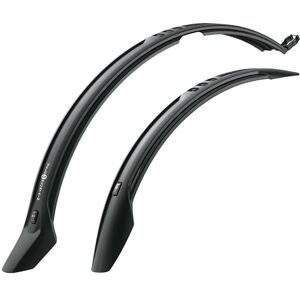 SKS GERMANY Velo 65 Mountain 26 inch + 27.5 inch Mudguard Set for Mountain Bikes (Bicycle Accessories with Universal Attachment, Optimum Splash Guard, Made of High-Performance Plastic, for All Surfaces), Black