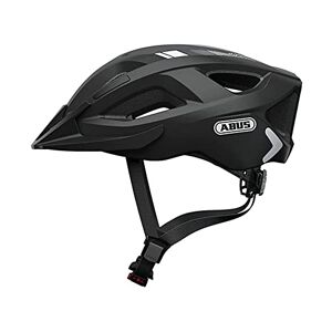 ABUS Aduro 2.0 city cycling helmet with light, all-round bicycle helmet in sporty design for urban traffic, for men and women, black with stripes, size L