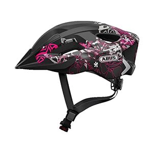 ABUS Aduro 2.0 city cycling helmet with light, all-round bicycle helmet in sporty design for urban traffic, for men and women (black with flowers, size M)