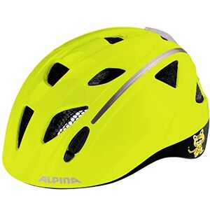 ALPINA XIMO FLASH Illuminated, Reflective, Lightweight and Adjustable LED Bicycle Helmet for Children, Be Visible Reflective, 45–49 cm
