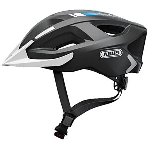 ABUS Aduro 2.0 city cycling helmet with light, all-round bicycle helmet in sporty design for urban traffic, for men and women, grey/white, size L