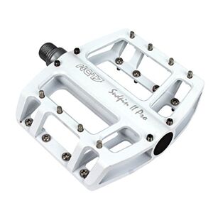 NC-17 Sudpin II Pro Aluminium Platform Pedals Cycling Pedals MTB/Mountain Bike/BMX Pedal Two Ball Bearings + Cr-Mo Axle/Includes Replacement Zpins, Pedalen Sudpin II Pro, White