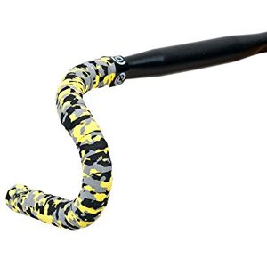 Bike Ribbon Plus Cork Handlebar Tape, Black/Grey/Yellow, XL