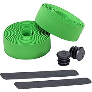 BBB Cycling RaceRibbon Handlebar Tape, Bicycle Handlebar Tape, Non-Slip and Shock Absorbing for MTB, Racing Bike and Urban Cycling, Includes Masking Tape and Handlebar Plugs, BHT-01, green, 200 x 3 cm