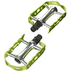 XLC Pedale MTB Ultralight, Silber/Limegreen, One Size