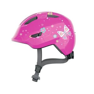 Abus Smiley 3.0 Cykelhjelm, Pink Butterfly Shiny, M/50-55cm - Pink - Cykelhjelm Børn