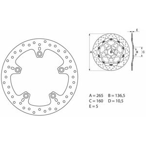 Brembo S.p.A. Serie Oro rund fast bremseskive