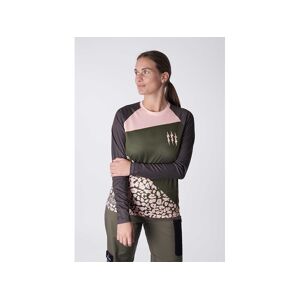MUC-OFF Riders Long Sleeve Jersey Woman (Grøn/Pink Leopard, L)