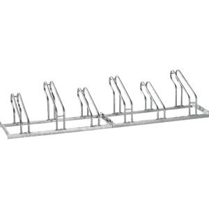 eurokraft pro Aparcamiento de bicicletas, arco de tubo de acero de 18 mm, colocación de la bicicleta por un lado, galvanizado al horno, 6 plazas