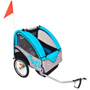 vidaXL Remolque para bicicletas gris y azul 30 kg