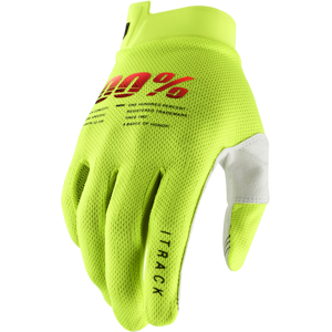 100% Guantes de Cross  iTrack Amarillo Neón