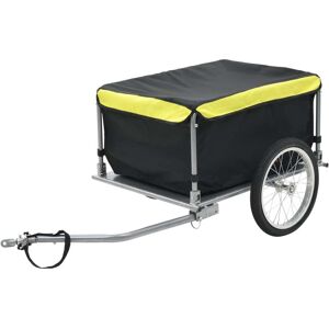 vidaXL Remolque para bicicletas negro y amarillo 65 kg