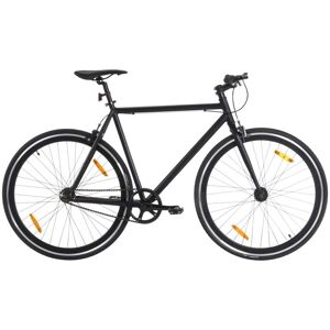 vidaXL Bicicleta de piñón fijo negro 700c 51 cm