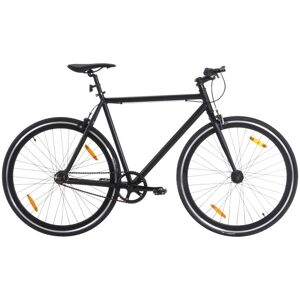 vidaXL Bicicleta de piñón fijo negro 700c 59 cm