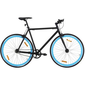 vidaXL Bicicleta de piñón fijo negro y azul 700c 51 cm