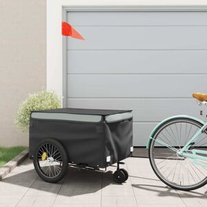 vidaXL Remolque para bicicleta hierro negro y gris 45 kg