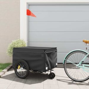 vidaXL Remolque para bicicleta hierro negro 45 kg