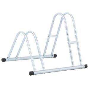 vidaXL Soporte para 2 bicicletas suelo independiente acero galvanizado