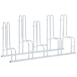 vidaXL Soporte para 5 bicicletas suelo independiente acero galvanizado