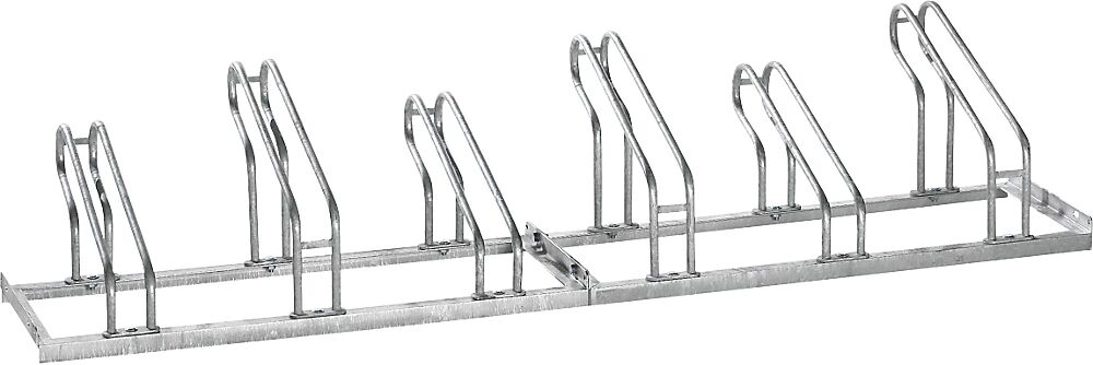 eurokraft pro Aparcamiento de bicicletas, arco de tubo de acero de 18 mm, colocación de la bicicleta por un lado, galvanizado al horno, 6 plazas