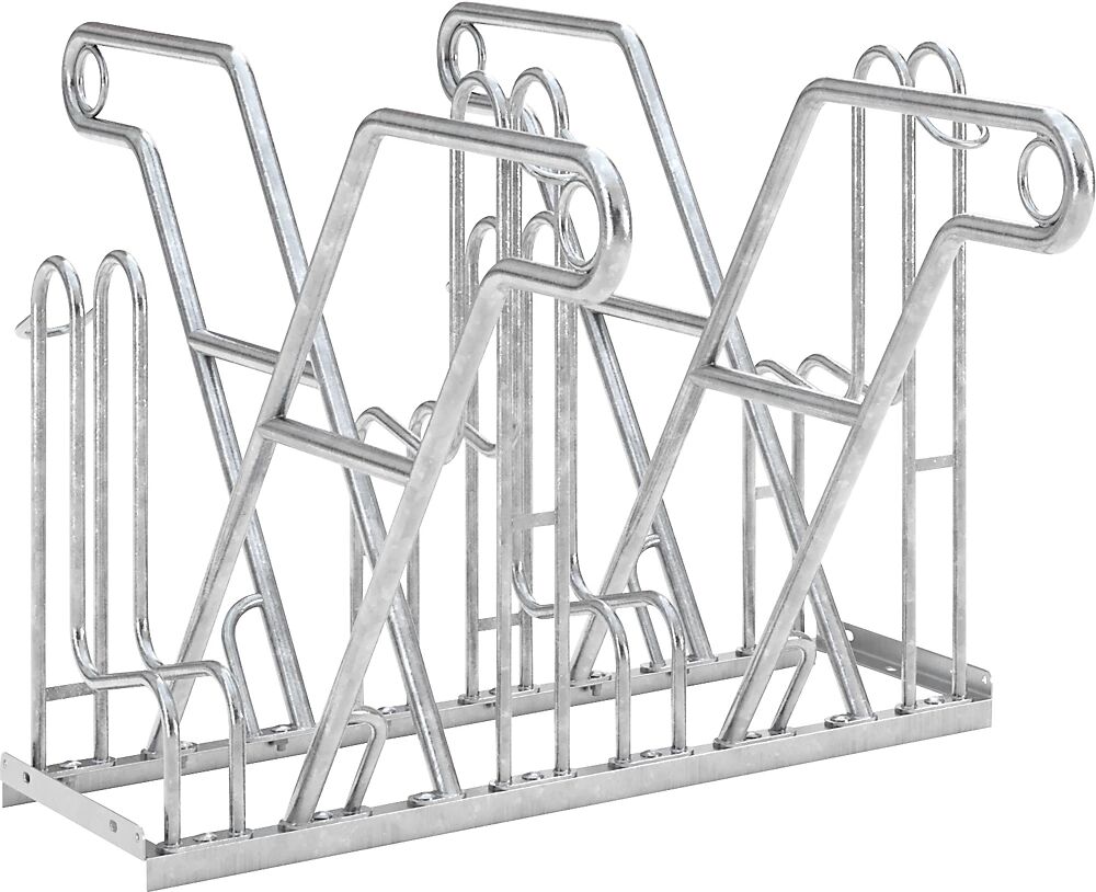 kaiserkraft Aparcadero para apoyar bicicletas, modelo 4600 XBF, por ambos lados, 2 x 2 plazas