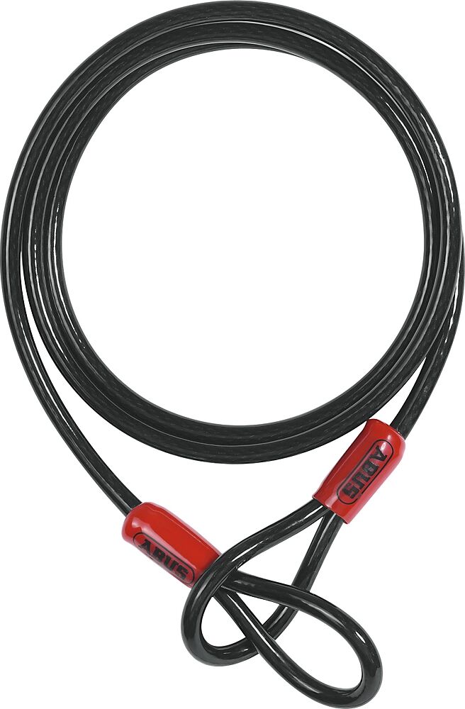 ABUS Cable de seguridad adicional con extremos en bucle, con revestimiento de plástico, longitud 2000 mm