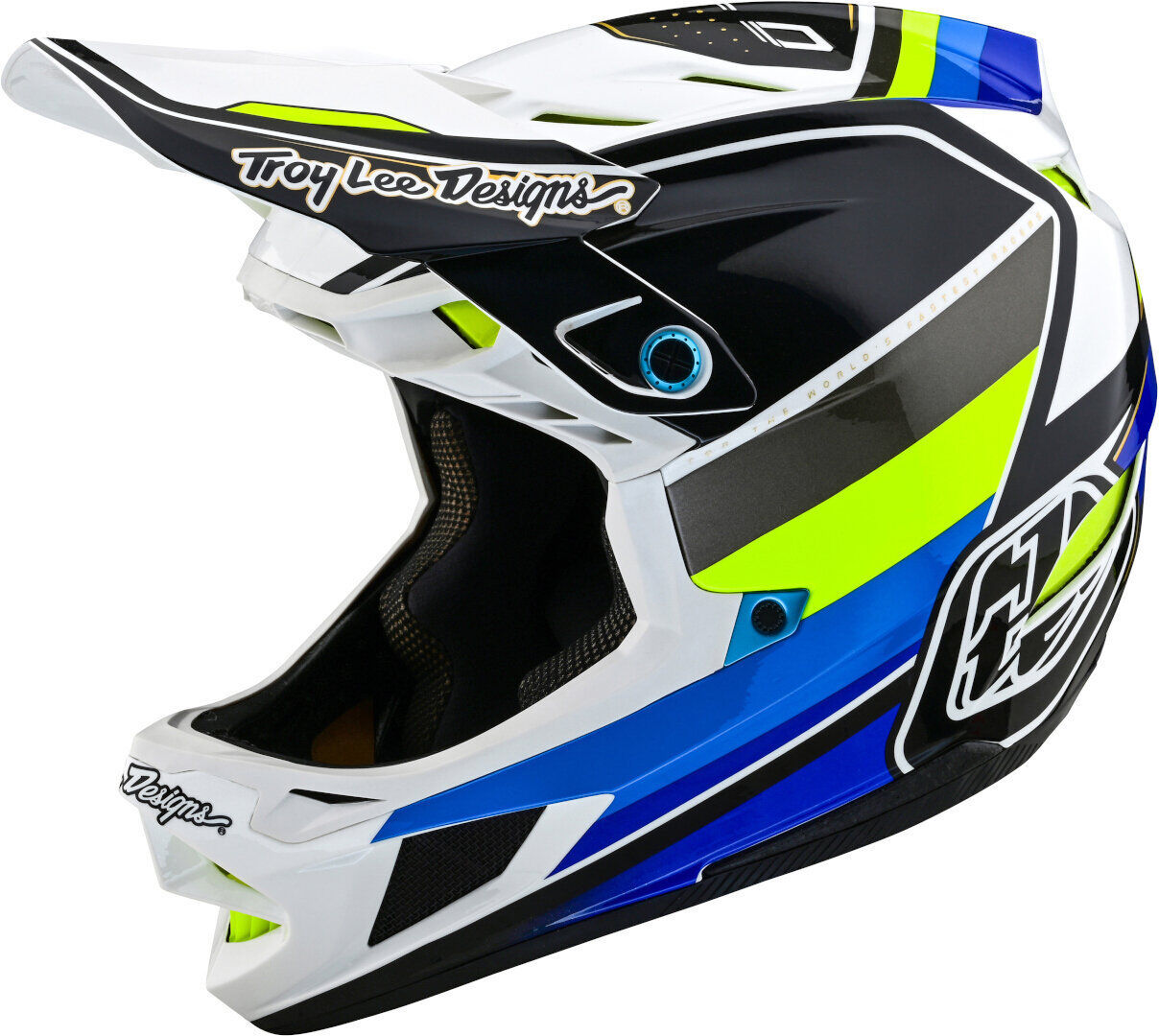 Lee D4 Composite MIPS Reverb Casco de descenso - Negro Blanco Azul