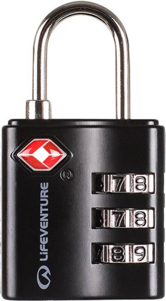 Lifeventure tsa combi lock candado bicicleta Negro (UNICA)