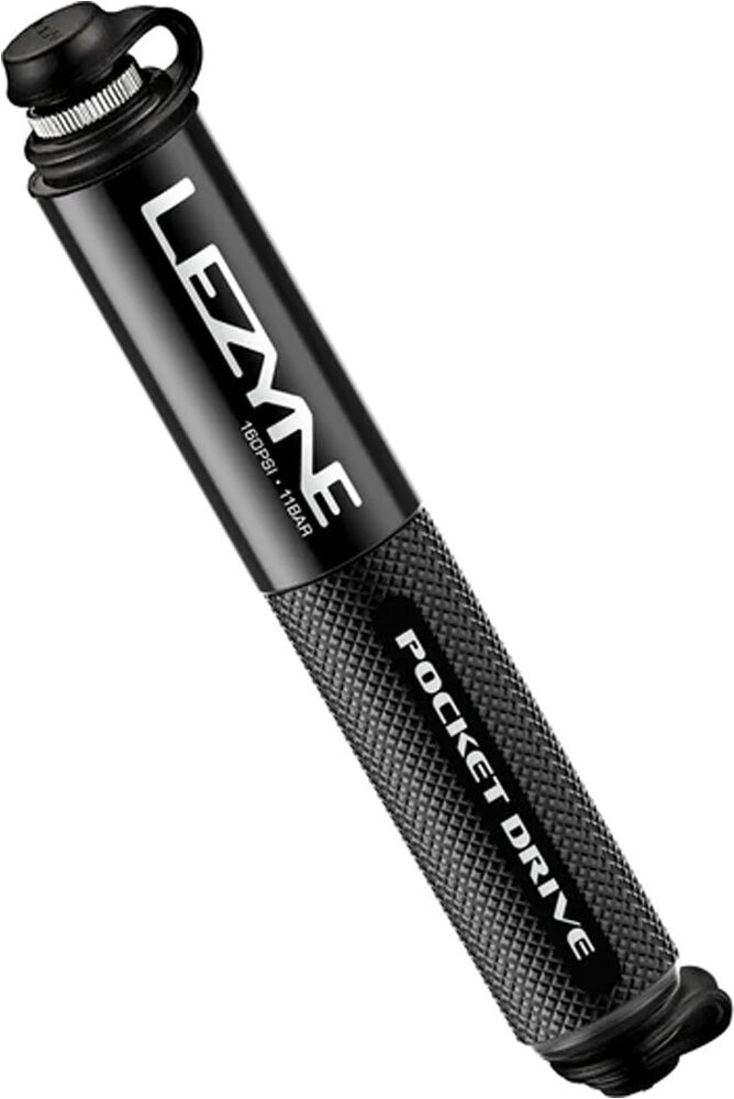 Lezyne pocket drive hi gloss inflador de mano Negro (UNICA)