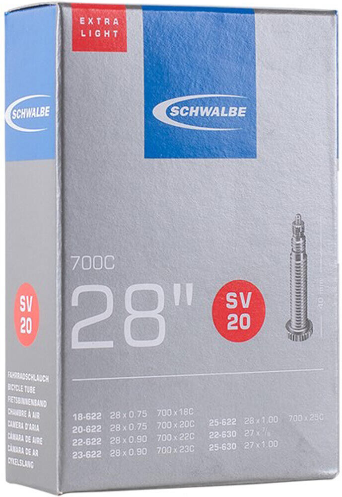 Schwalbe 27x7/8/28x3/4 extra ligera fv 40 mm cámara bicicleta mtb  (UNICA)