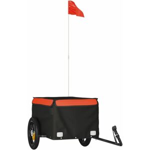 Remorque pour vélo noir et orange 30 kg fer Vidaxl orange - Publicité