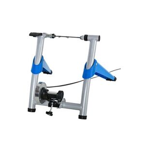 HOMCOM Home trainer vélo support d'entrainement pliable pour vélo de route VTT roues 26 à 29 pouces gris métal bleu - Publicité