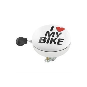 M-Wave sonnette de vélo truc-dong J'aime mon vélo 80 mm blanc blanc - Publicité