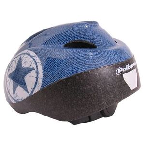 Polisport Casque de vélo Junior Jeans - bleu / blanc (52-56 cm) - Publicité