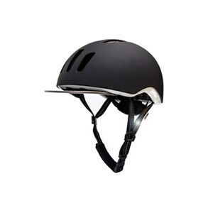 Crazy Safety Casque de vélo noir 53-59cm pour Femmes et Hommes de. Visière amovible, sangles réfléchissantes et lumière LED. Certifié EN 1078 - Publicité