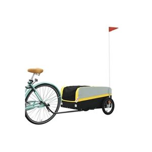 VIDAXL Remorque de vélo noir et jaune 45 kg fer - Publicité