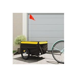 VIDAXL Remorque de vélo noir et jaune 45 kg fer - Publicité