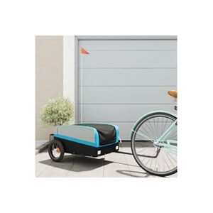VIDAXL Remorque de vélo noir et bleu 30 kg fer - Publicité