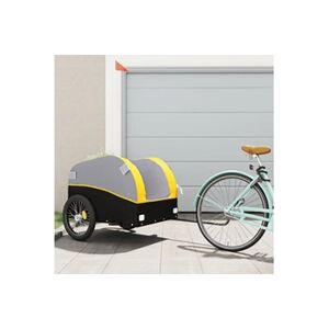 VIDAXL Remorque pour vélo noir et jaune 45 kg fer - Publicité