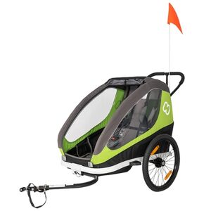 hamax Remorque velo enfant Traveller, attelage, roue de poussette green/grey