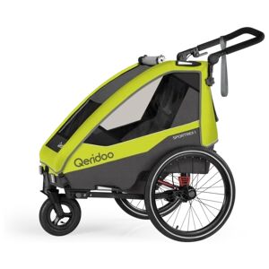 Qeridoo® Remorque de velo enfant Sportrex1 edition limitee Lime Green